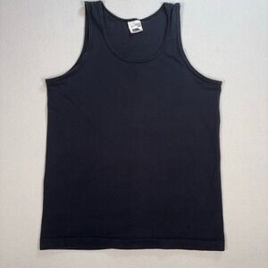 VTG Fruit Of The Loom Tank Top Men's S Black Single Stitch 100% Cotton Preshrunk